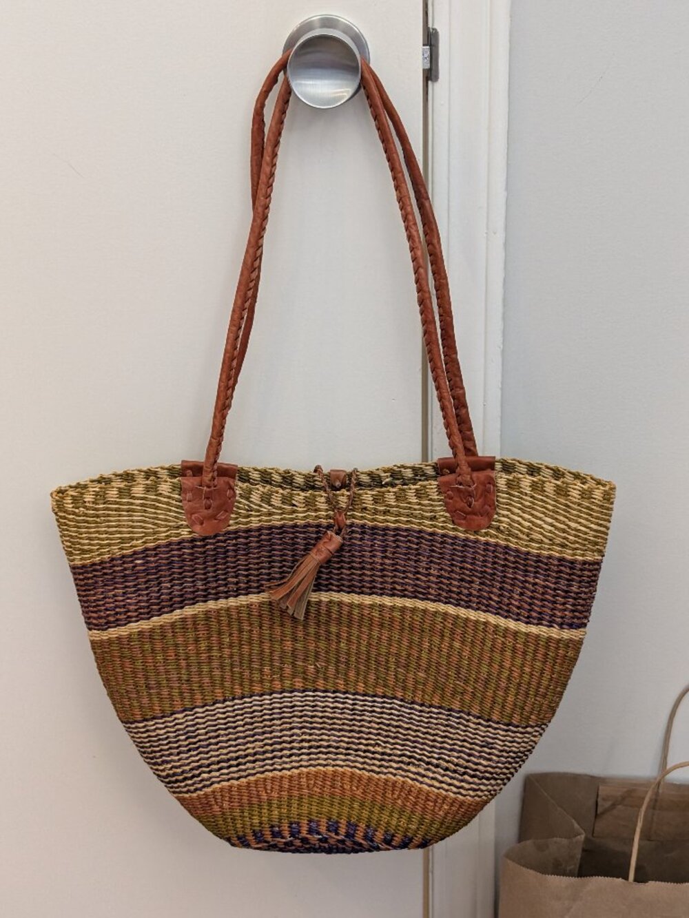 Alaffia Basket -Handwoven Shoulder Bag